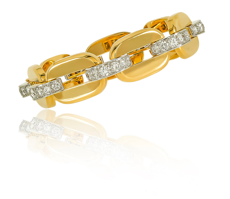 Cartier 18K Gold Platinum & Diamond Bracelet