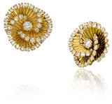 Cartier 18K Gold Platinum & Diamond "Tourbillon" Earrings