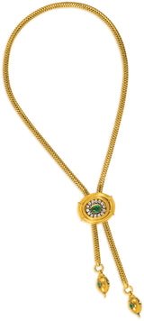 Vintage 18K Gold Emerald & Diamond Sautoir