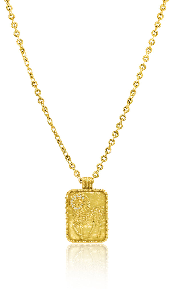 Fred 18K Yellow Gold & Diamond Zodiac Pendant
