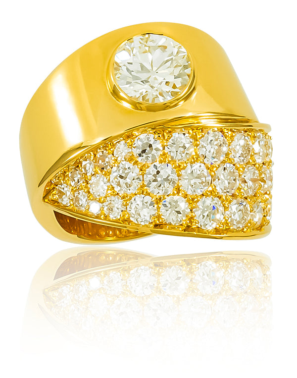 Stephen Russell 20K Yellow Gold & Diamond Ring