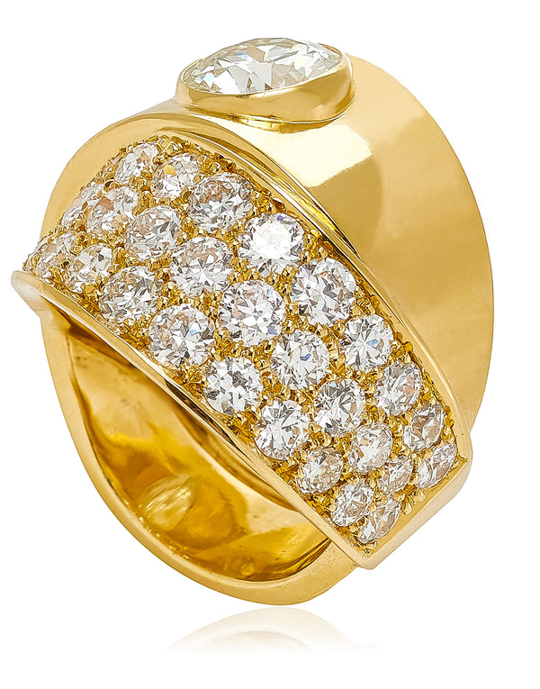 Stephen Russell 20K Yellow Gold & Diamond Ring