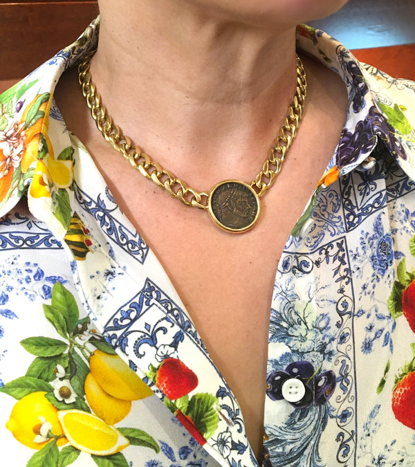 Bulgari 18K Gold Monete Necklace
