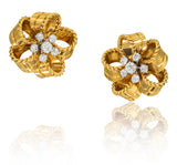 Cartier 18K Gold Platinum & Diamond Earrings