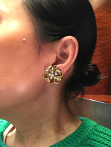 Cartier 18K Gold Platinum & Diamond Earrings