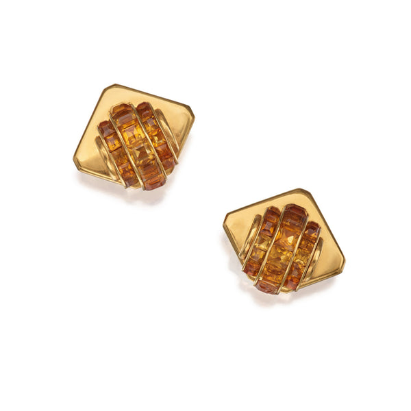 Cartier 18K Yellow Gold & Citrine Earrings