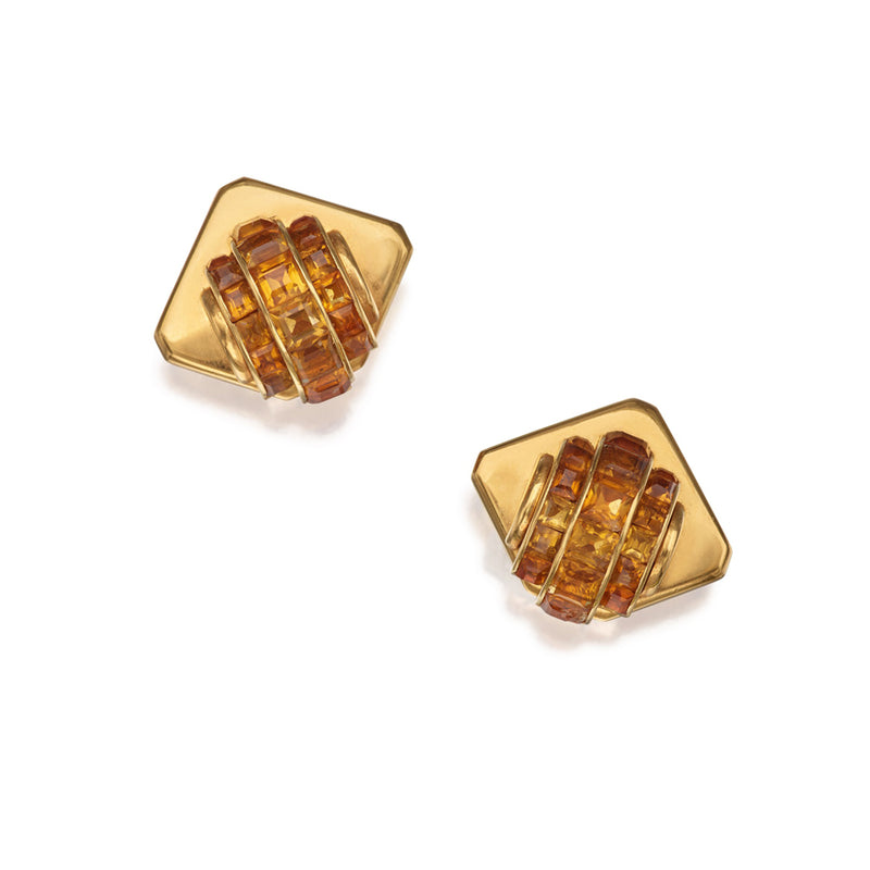 Cartier 18K Yellow Gold & Citrine Earrings