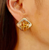 Cartier 18K Yellow Gold & Citrine Earrings
