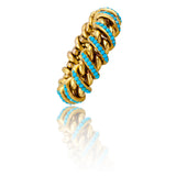 Vintage 18K Yellow Gold & Turquoise Bracelet