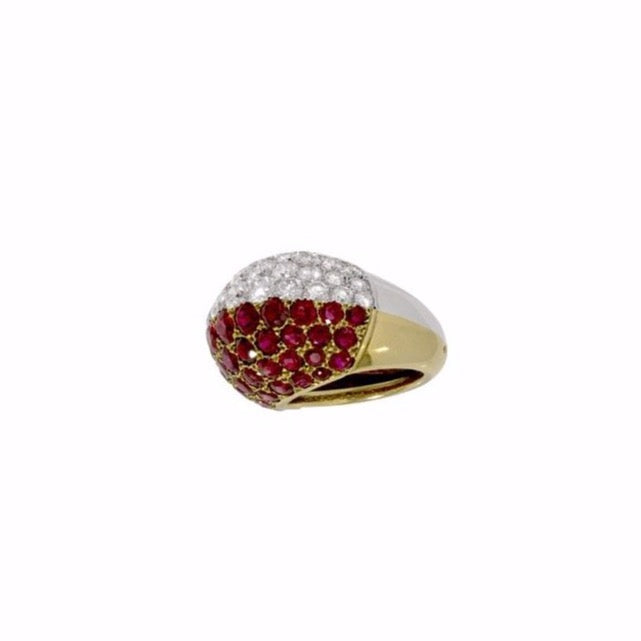 Cartier Ruby & Diamond “Harlequin” Ring; Ca1955