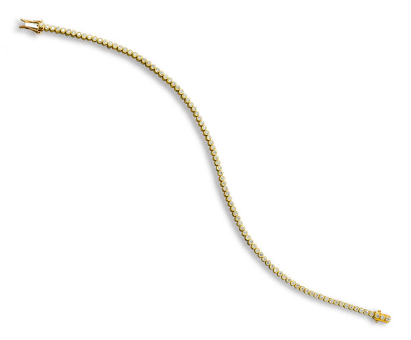 Stephen Russell 18K White Gold & Diamond Line Bracelet