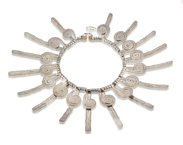 Rare Hammered Silver Wire Necklace by Alexander Calder