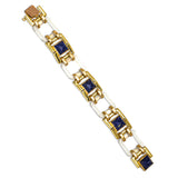 Cartier 18K Gold Lapis & Rock Crystal Bracelet
