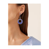 Stephen Russell Platinum Diamond & Lapis Earrings