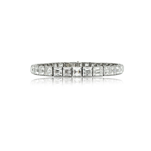 Dreicer & Co. Platinum & Square Cut Diamond Line Bracelet