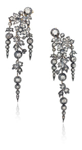 Vintage Silver Gold & Diamond Earrings