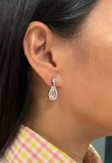 Stephen Russell Platinum & Pearshape Rose cut Diamond Earrings