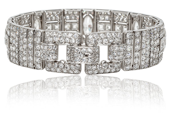 Marzo Platinum & Diamond Art Deco Bracelet