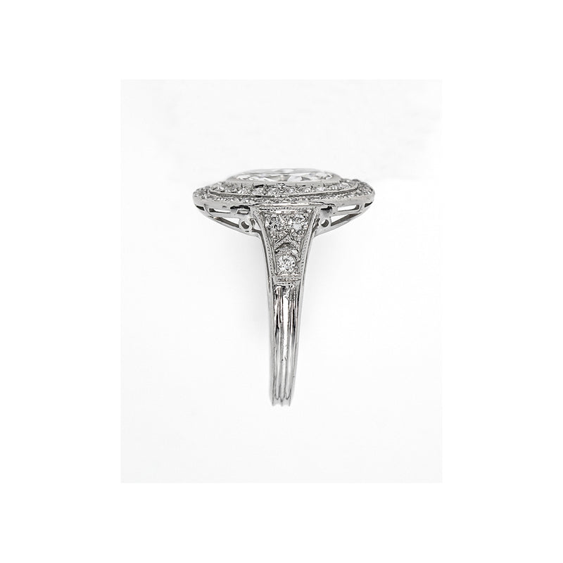 Edwardian Platinum & Diamond Navette Ring