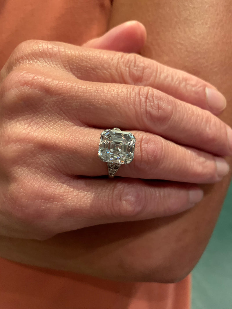 Tiffany & Co. Platinum & Asscher Cut Diamond Ring