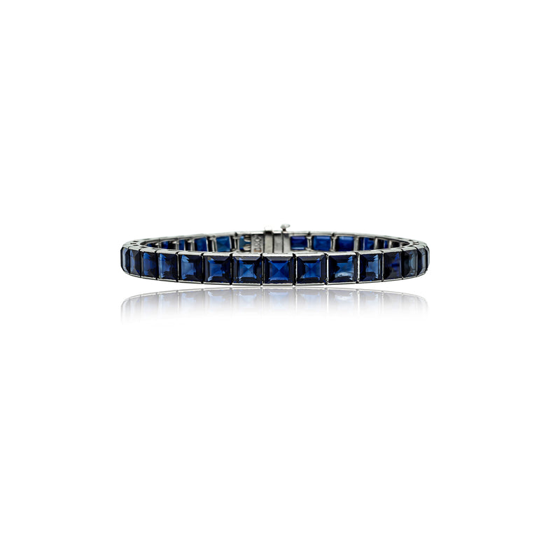 Dreicer & Co. Platinum & Square Cut Sapphire Line Bracelet