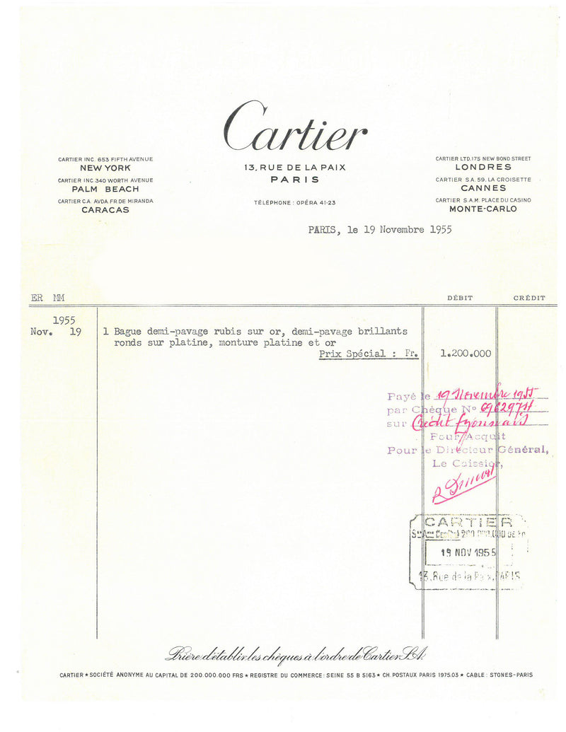 Cartier Ruby & Diamond “Harlequin” Ring; Ca1955