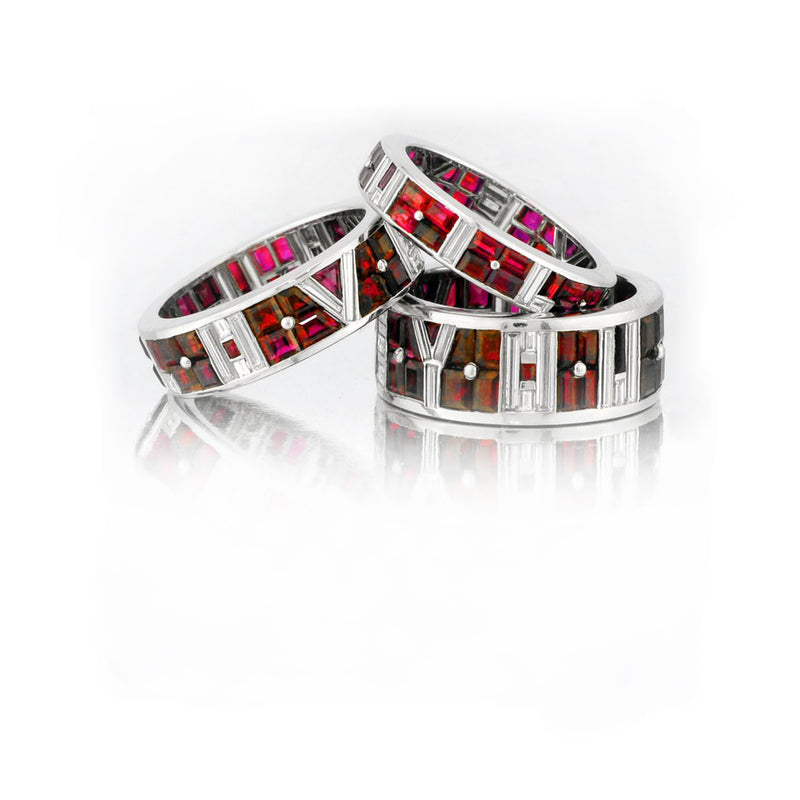 Stephen Russell "I Love You" Ruby & Diamond Band Ring